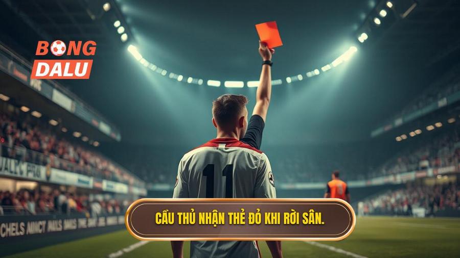1. Cầu thủ nhận thẻ đỏ khi rời sân.