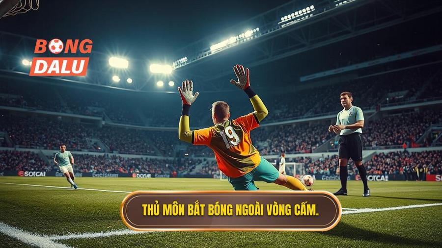 2. Thủ môn bắt bóng ngoài vòng cấm.